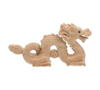 Toyvian Estatua Dragón de Madera Tallada Mano Decoración Feng Shui Vintage Figura Auspiciosa para Sala Símbolo de Poder y Buena Suerte Ornamento Artesanal
