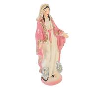 Toyvian Estatua Virgen María de Resina Artesanal Figura Decorativa Miniatura Color Rosa Adorno para Escritorio y Decoración Religiosa Hogar Oficina o Iglesia