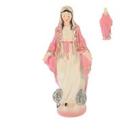 Toyvian Estatua Virgen María De Resina Rosa Compacta, Ornamentación Religiosa Figura Delicada, Adecuado para Decoración De Escritorio y Hogar Espiritual