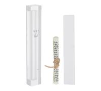 Toyvian Estuche para Mezuzá de Acrílico Soporte para Pergamino, Diseño Moderno y Elegante, Instalación Rápida y Protección para Puertas en Bodas y Inauguraciones