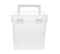 Toyvian Estuche Transparente para Marcadores 48 Compartimentos, Caja de Plástico Portátil para Almacenamiento de Rotuladores y Crayones, Organizador Fijo para Dibujo al Aire Libre,