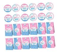 Toyvian Etiqueta Engomada De La Bolsa De Papel De Género Decoración De Fiesta De Baby Shower Bolso De Favor De Revelación De Género Apliques Bebé Material De Papel Autoadhesivo Regalo