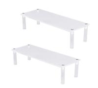 Toyvian Expositor Acrílico Trapezoidal para Escritorio 2 Piezas Organizador de Exhibición Multifuncional para Muñecas Modelos y Joyas Estante de Almacenamiento Compacto para Hogar y