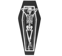 Toyvian Felpudo Diseño de Ataúd Gótico Antideslizante de Terciopelo Cristal Negro Resistente a Roturas Base Antideslizante para Decoración de Halloween Hogar
