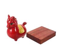 Toyvian Figura Decorativa de Caballo de Cerámica, Estatua de Caballo para Decoración del Hogar, Roja, Pintada a Mano, Arte Tradicional Chino, Hogar y Oficina, Año Lunar, Símbolo de Buena