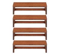 Toyvian Figuras de Bancos de Madera en Miniatura, 4 Piezas de Sillas de Madera Pequeñas para Decoración de Jardines de Hadas, Accesorios para Casas de Muñecas, Taburetes para Micro Parques,