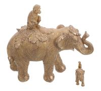 Toyvian Figurita de Elefante de Resina Decorativa con Mono Montado Estatua Artesanal Resistente y Estable para Escritorio Estantería y Hogar para Coleccionistas y Amantes de Animales sin