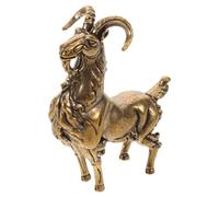 Toyvian Figurita de Latón de Oveja Zodiaco Chino, Estilo Antiguo Dorado | Peso Sólido, se Mantiene Firme, Acabado Patinado, para Trabajo y Salón, 5,00x4,10x1,50cm