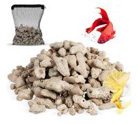 Toyvian Filtro de acuario de coral triturado con bolsa de malla, medios de filtración reutilizables para estanques, sustrato de coral natural, beige, 500 g