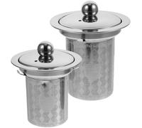 Toyvian Filtro de Té de Acero Inoxidable 304 Tapa, Colador de Malla Fina para Tetera, Paquete de 2 Piezas, Adecuado para Casa y Oficina, Filtra Restos de Té