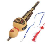 Toyvian Flauta Hulusi De Bambú Natural c Clave, Instrumento Tradicional Chino De Viento, Ligero y Portátil Para Principiantes y Estudiantes, Flauta Étnica China Diseño Púrpura Decorativo