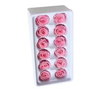 Toyvian Flores Preservadas para Bodas y Fiestas 12 Piezas Caja Rosas Inmortales 3-4 CM Cabezas Rosa Clara Accesorio Ramo DIY Decoración Hogar