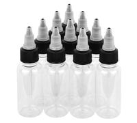 Toyvian Frascos de Plástico Vacíos para Pigmento 30 Ml Pack de 10 Botellas Transparentes Herméticas para Almacenar Tinta y Líquidos Botellas de Pigmento para Tatuadores y Uso