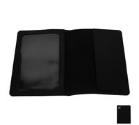 Toyvian Funda para Pasaporte y Permiso De Conducir PU Multifuncional, Protector De Cuero Sintético Negro, Soporte Portátil para Viajeros y Uso Diario, Tamaño Compacto para Documentos Esenciales