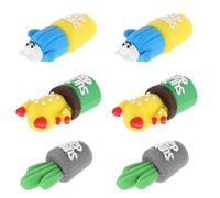 Toyvian Fundas para Lápices de Silicona Diseño de Cactus 4 Piezas Protectores de Puntas Suaves y Seguros para Accesorios Prácticos para Lápices Escolares