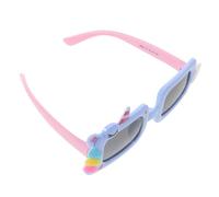 Toyvian Gafas de Sol para Pequeños de Silicona Montura Cuadrada Azul, Diseño de Unicornio para Fiestas y Exteriores, Accesorio Fotográfico Divertido y Protección Solar Segura