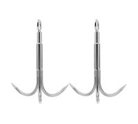 Toyvian Gancho de Anclaje de Garra de Acero Inoxidable Pequeño 2 Piezas, Gancho de 3 Garras para Pesca y Recuperación Acuática, Equipo de Supervivencia al Aire Libre para Lagos y Ríos