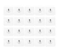 Toyvian Ganchos Adhesivos sin Taladro 20 Unidades 16 MM Tornillos Autoadhesivos Base Cuadrada 6X6 CM para Colgar Toallas Sombreros y Mochilas en Paredes del Hogar