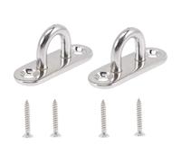 Toyvian Ganchos para Hamacas de Acero Inoxidable 2 Unidades, Ganchos de Pared Resistentes Tornillos M5 para Montaje en Techo, Accesorios para Yoga Aéreo y Uso Interior y Exterior