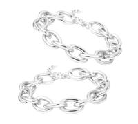 Toyvian Gargantilla Punk de Cadena Gruesa, Collar de Metal Vintage de Aluminio, Estilo Geométrico Minimalista, Mujer, Fiesta y Uso Diario, Pack 2 Piezas Color Plateado