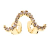 Toyvian Gemas Dentales y Apariencia Deslumbrante de Cobre Dorado Diseño Ondulado Retorcido Estilo Mobius, Tamaño Ajustable para Joyería DIY