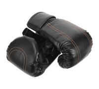 Toyvian Guantes de Boxeo Semidigitales Negros Duraderos de PU Ligeros y Portátiles para Entrenamiento y Sparring Kickboxing Adultos