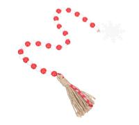 Toyvian Guirnalda de Cuentas de Madera con Borlas y Decoración de Copos de Nieve Colgante Navideño de Cuerda para Decoración del Hogar Bar y Fiesta Cadena Colgante Colorida para