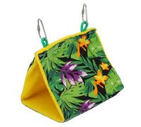 Toyvian Hamaca Colgante Triangular para Loros Tamaño S Diseño de Bosque Tropical, Tela Verde, Cómoda y Fiable para Pájaros Que Prefieren Lugares Elevados