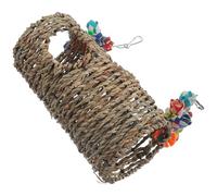 Toyvian Hamaca Colgante y Columpio para Loros de Paja Resistente, Juguete para Jaula con diseño Simple y función de Crear Ambiente Agradable en casa