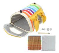 Toyvian Hamaca para Loros Pequeña en Colores Arcoíris, Cama Colgante Transpirable para Pájaros, Refugio Cómodo y Cálido para Canarios, Periquitos y Aves Pequeñas, Caseta para Jaula