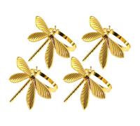 Toyvian Hebillas Decorativas para Servilletas de Libélula Doradas, Anillos Metálicos para Mesa, 4 Piezas, Servilleteros Creativos para Fiestas y Decoración de Comedor