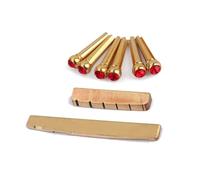 Toyvian hecho para durar anillos gruesos de resina partes del puente de guitarra capucha puente con tuerca puente de guitarra acustica latón juego de almohadas rojo