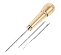 Toyvian Herramienta de Reparación de Cuero Punzón Mango de Cobre Kit Manual para Artesanía en Cuero Reparación de Calzado Artesanal Uso Profesional