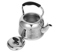 Toyvian Hervidor de Agua Silbante Mango Ergonómico Antideslizante, Tetera Grande de Acero Inoxidable 201 de 4l, Tetera para Estufa de Gas, Inducción y Eléctrica para Camping y Hogar