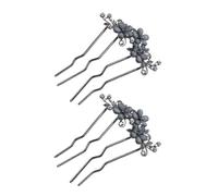 Toyvian Horquillas Forma de U de Acetato para Moños 2 Piezas Pinzas Cabello Estilo Chino Diseño de Hojas Accesorio Ligero para Recogidos Elegantes Bodas y Uso Diario