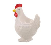 Toyvian Huevera de Cerámica Blanca Forma de Gallina 3d, Porta Huevos Decorativo y Soporte para Huevos Pasados por Agua, Taza Vintage para Desayuno y Mesa de Cocina, 1 Pieza