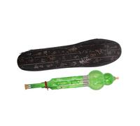 Toyvian Hulusi Instrumento Musical Tradicional Chino Flauta de Calabaza Cucurbitaceas con Caja de Cuero para Practica Interpretacion Estudiantes Principiantes