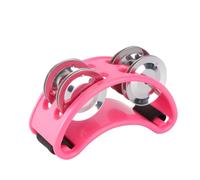 Toyvian Instrumento Musical De Percusión Foot Tambourine Con Cadenas De Campanas Metálicas Color Rosa Para Sesiones Acústicas y Jam Sessions
