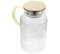 Toyvian Jarra de Agua de Vidrio Resistente al Frío Vertido Suave, Garrafa Antiexplosión de Vidrio y Acero Inoxidable para Uso Doméstico Color Aleatorio