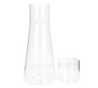 Toyvian Jarra de Agua Fría de Vidrio Apto para Alimentos, Juego 3 Piezas Taza para Café y Bebida Fría, Recipiente Transparente para Hogar, Barbacoa y Picnic