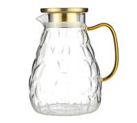 Toyvian Jarra de Vidrio Resistente al Calor 1800ml Tapa para Agua Fría y Jugo, Jarra Grande Transparente para Cocina y Oficina, Tetera Práctica para Bebidas y Uso Diario