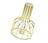 Toyvian Jarrón para Plantas Hidropónicas Pequeño de Metal Dorado Recipiente de Vidrio en Forma de Tubo de Ensayo Base de Rejilla de Hierro para Decoración del Hogar Sala y Oficina