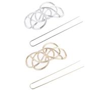 Toyvian Jaulas Accesorios Elegantes de Aleación Dorada y Plata para Moños Vintage Palillos Cabello 2 Piezas para Mujeres para Peinados Diarios y Bailes
