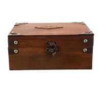 Toyvian Joyero: Caja de recuerdos retro, baúl antiguo con tapa para guardar baratijas, cofre del tesoro vintage para decorar la mesa del hogar o como accesorio de fotos.
