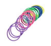 Toyvian Juego Anillos de Plástico para Niños 24 Piezas, Anillos Sólidos 10 Cm, Material Plástico, Juguetes Interactivos para Exteriores E Interiores, Coordinación y Juegos Color Aleatorio