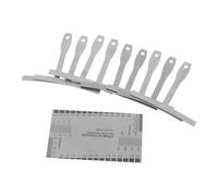 Toyvian Juego de 10 Piezas de Reglas para Guitarra, Herramientas de Luthier para Medición de Acción y Radio de Cuerdas, Acero Resistente, Precisión Doble Cara, Adecuado para Guitarra