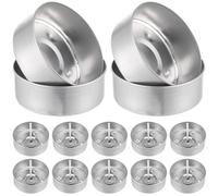 Toyvian Juego de 150 Recipientes de Aluminio para Velas de Té con 150 Mechas de 25 CM Vasos Metálicos Resistentes para Velas Portavelas Hogar y Decoración en Hoteles y Restaurantes