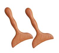 Toyvian Juego de 2 Herramientas Gua Sha de Madera Natural de Sándalo Tabla de Raspado con Diseño Ergonómico en Forma de Pez para Masaje Facial y de Pies Masajeador Portátil para Aliviar