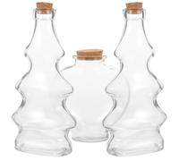 Toyvian Juego de 3 Botellas de Cristal para Ceremonia de Arena Boda 1 Botella Mediana en Forma de Corazón de 300ml Tapón de Corcho Envases de Vidrio Transparentes para Manualidades