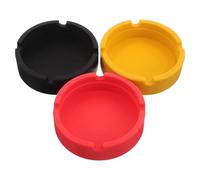 Toyvian Juego de 3 Ceniceros Pequeños Redondos de Silicona Irrompible y Amarillo Soporte Antideslizante para Cenizas para Coche Hogar Oficina y Uso Interior y Exterior